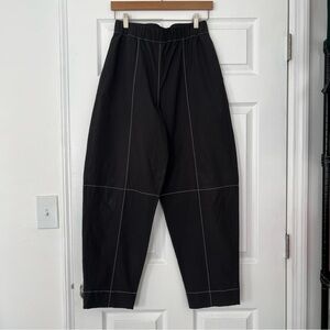 Ganni Cotton Crepe Elasticated Curve Pants